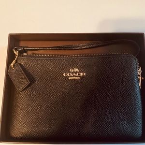 - NWT black pebbled leather wristlet by Coach